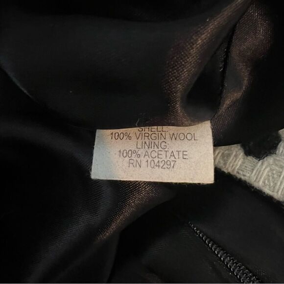 Milly Black Cream Houndstooth Virgin Wool Mini Skirt - Picture 5 of 5